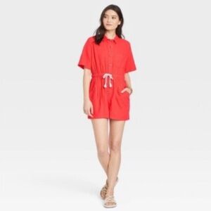 Universal Thread Orange Short Sleeve Romper